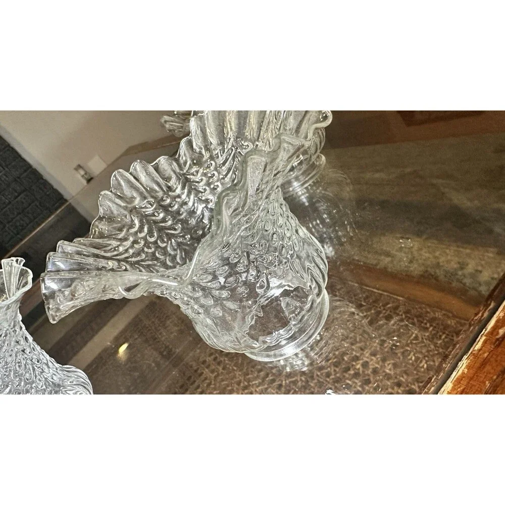 Vintage Ruffled Clear Glass Gasolier Light Lamp Shade Rare Set 3 Cottagecore